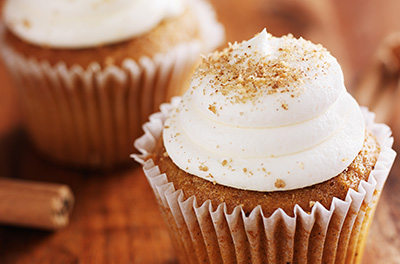 Chai Mini Cupcakes with fresh Cinnamon Whipped Cream